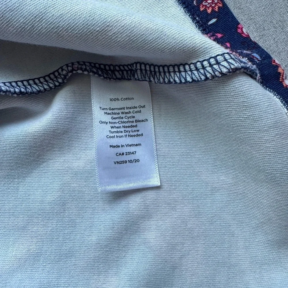 Talbots Dress Women's Sz‎ M Blue Pink Paisley Split Neck 3/4 Sleeve Lounge